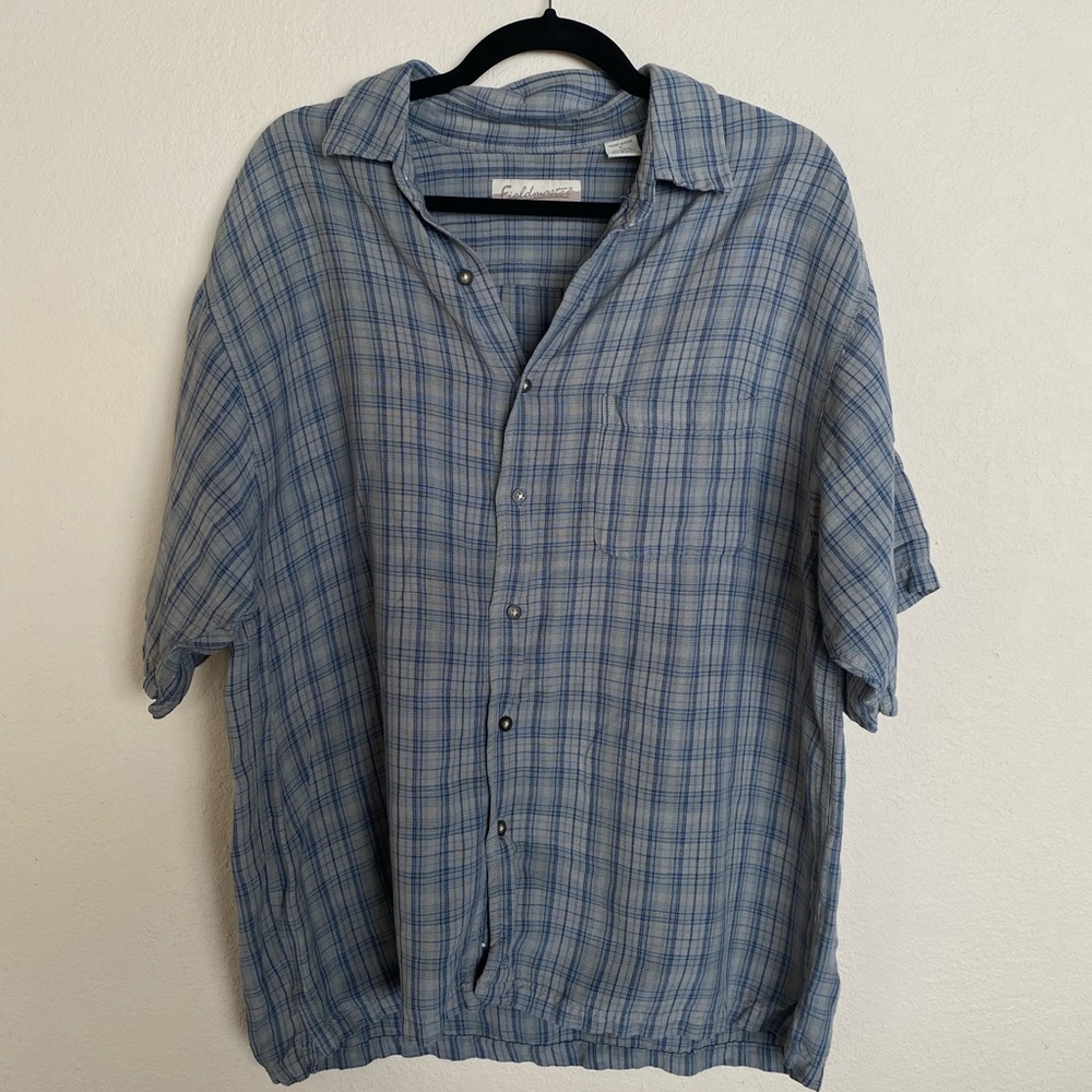 Green Short Sleeve Oversized Flannel